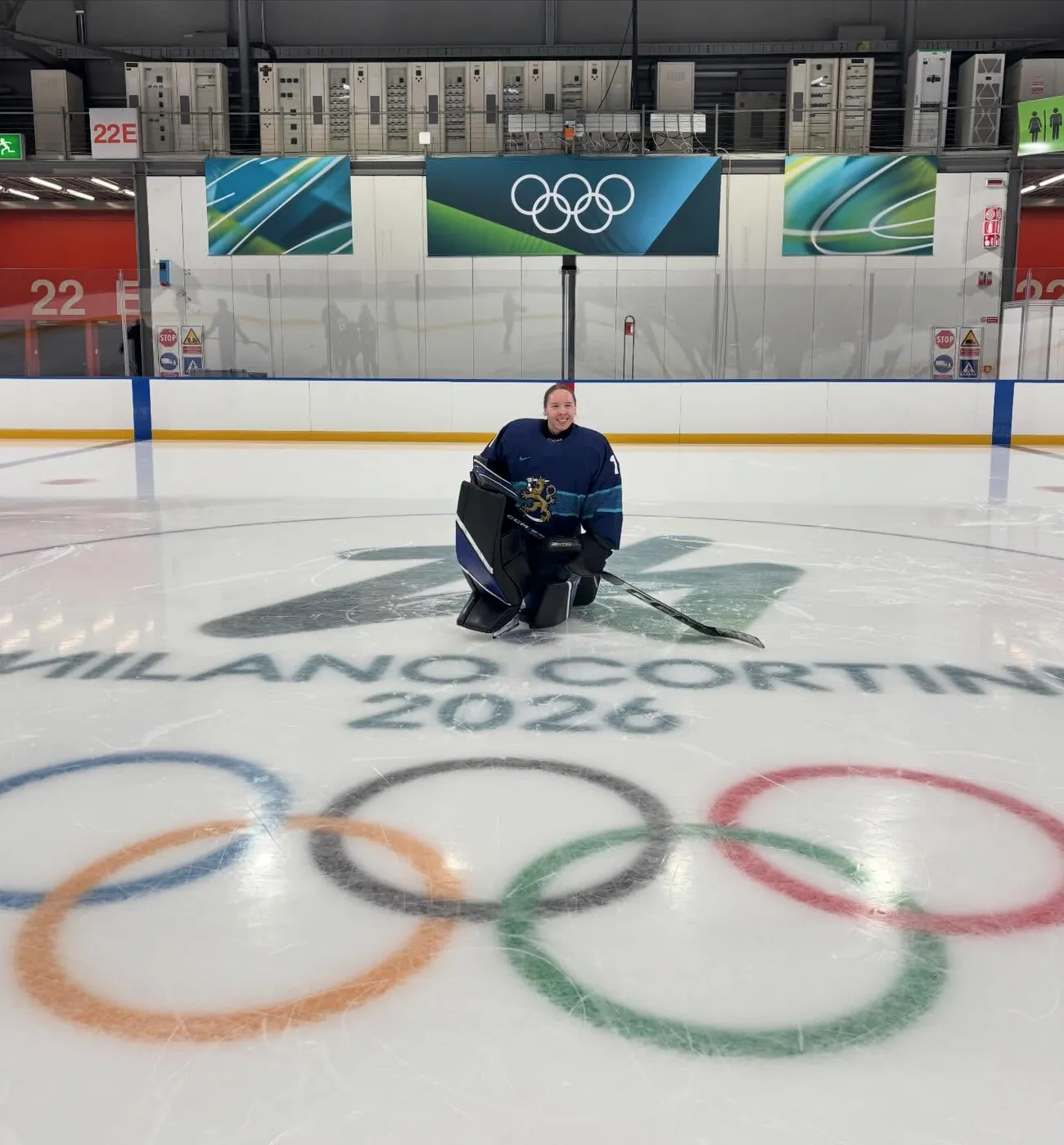 Sanni Ahola on the ice at the 2026 Olympics