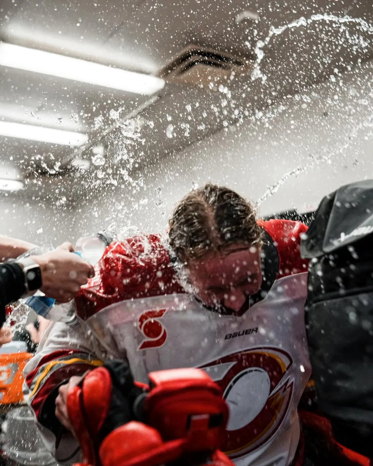 Sanni Ahola celebrating with the Ottawa Charge