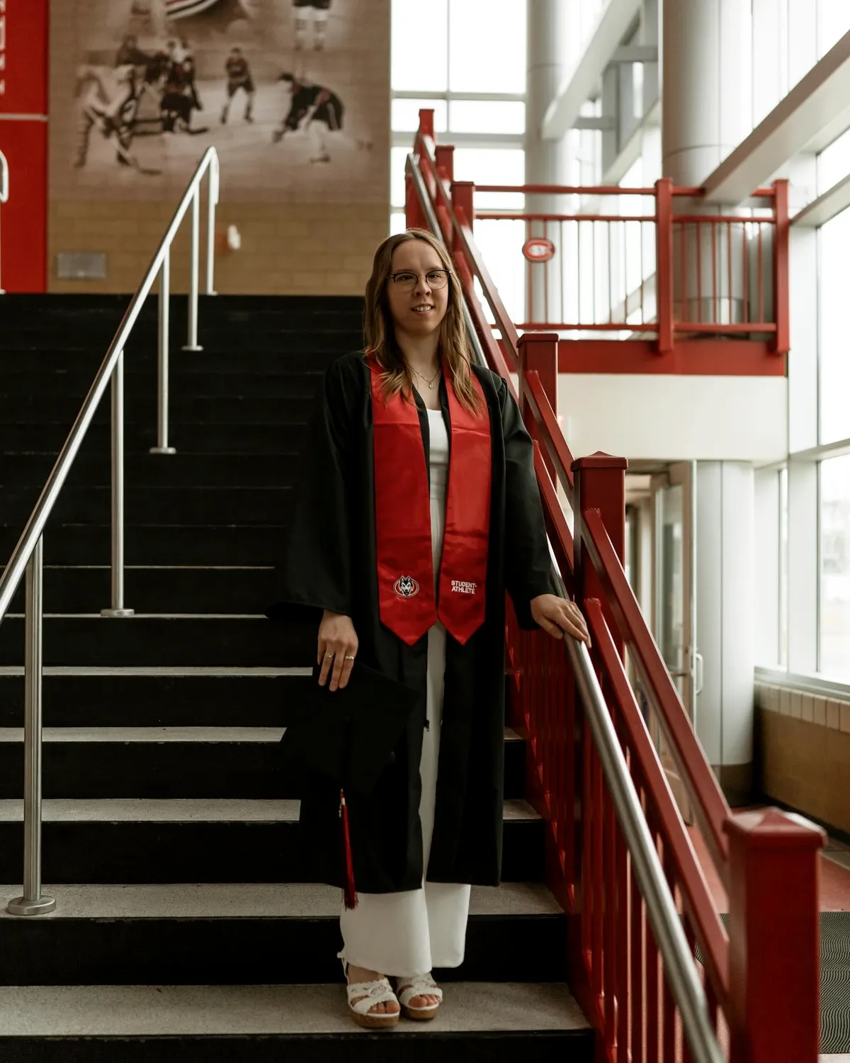 Sanni Ahola at her St. Cloud State graduation, in cap and gown